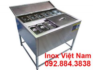 Thùng đá inox có chân kèm khay topping TD-23