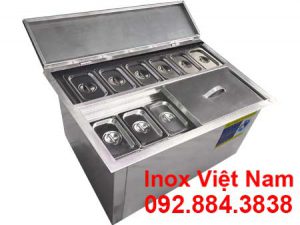 Thùng Đá Inox Có Khay Topping TD-22