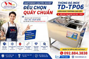 Top 10 mẫu thùng đá inox 304 đáng đầu tư cho quán trà sữa, cà phê và quầy bar năm 2026