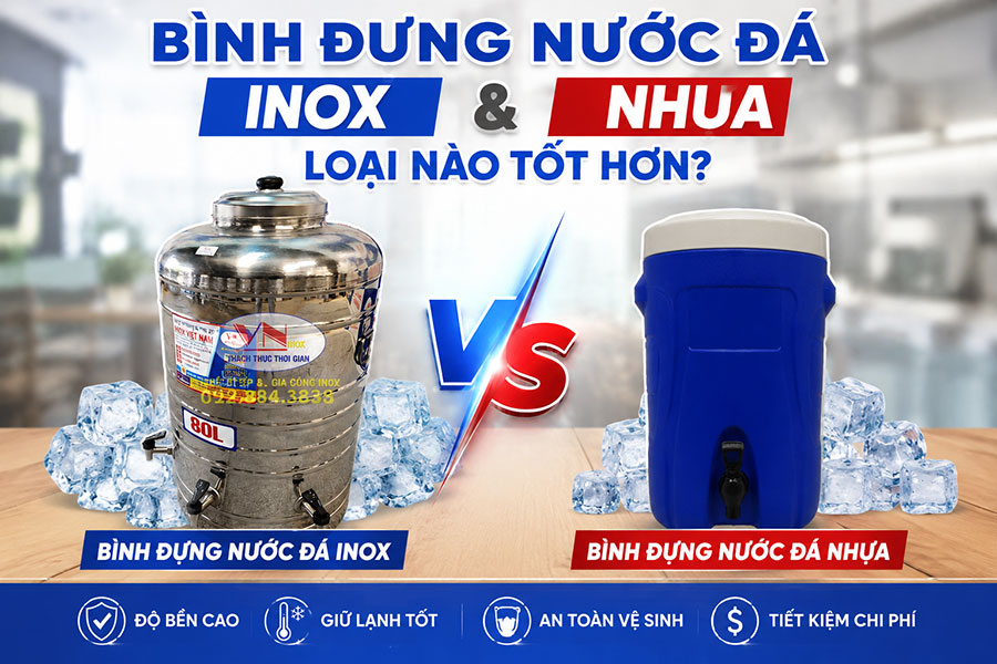 Bình Đựng Nước Đá Inox Và Bình Nhựa Loại Nào Tốt Hơn?
