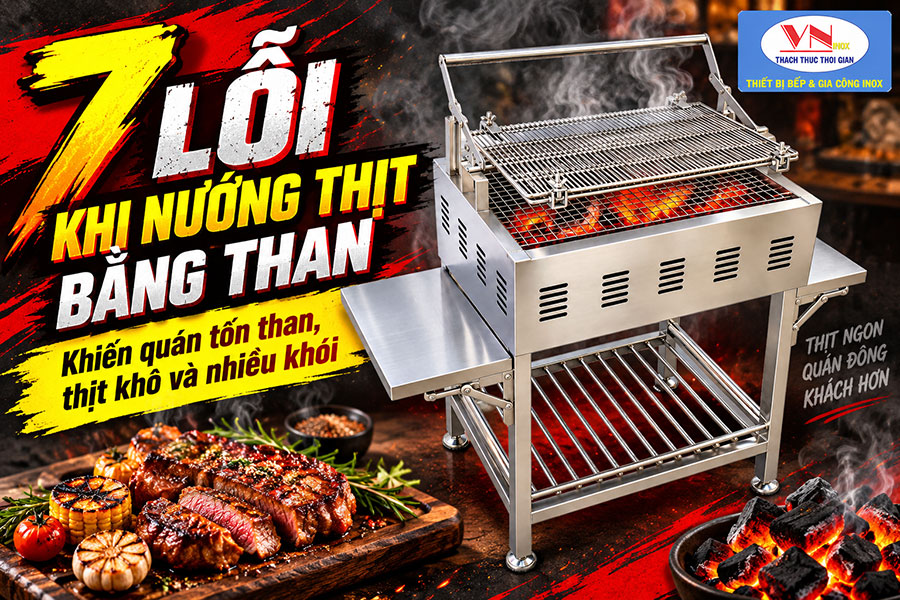 Lỗi sử dụng lò nướng than khiến thịt cháy và mất nước