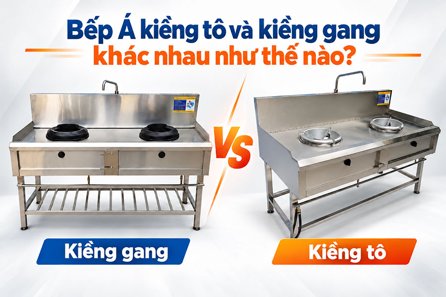 So sánh bếp Á kiềng tô và kiềng gang Inox Việt Nam giúp chủ nhà hàng lựa chọn thiết bị nấu phù hợp, tối ưu không gian bếp và nâng cao hiệu quả chế biến.
