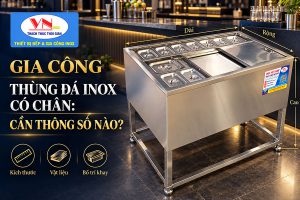 Đặt gia công thùng đá inox có chân: cần cung cấp những thông số nào?